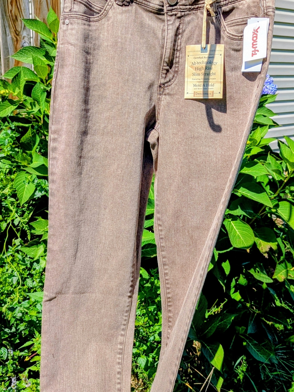 Democracy Straight Leg Jeans in Taupe Brown